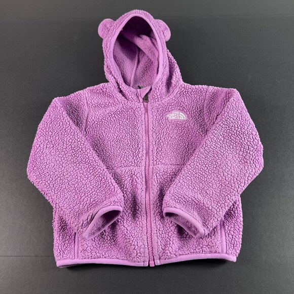 The North Face Sweatshirt Kids Girls 4 Pink Faded Campshire Bear Full Zip Hoodie - Picture 1 of 15